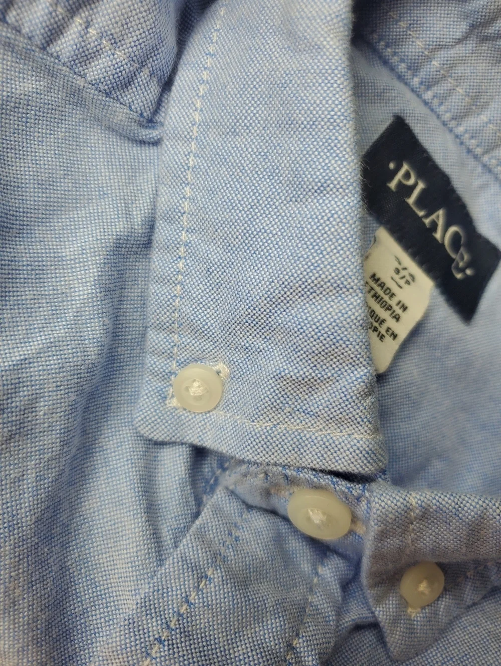 PLACE Blue Boys 100% Cotton Buttondown Dress Shirt Size 5/6 NWOT